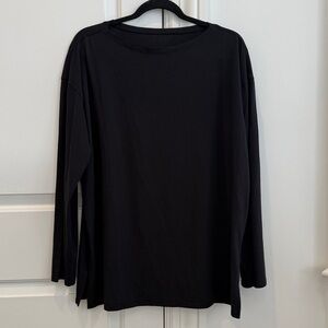 Lululemon Relaxed-Fit Boatneck Long-Sleeve Shirt Size 14 Black